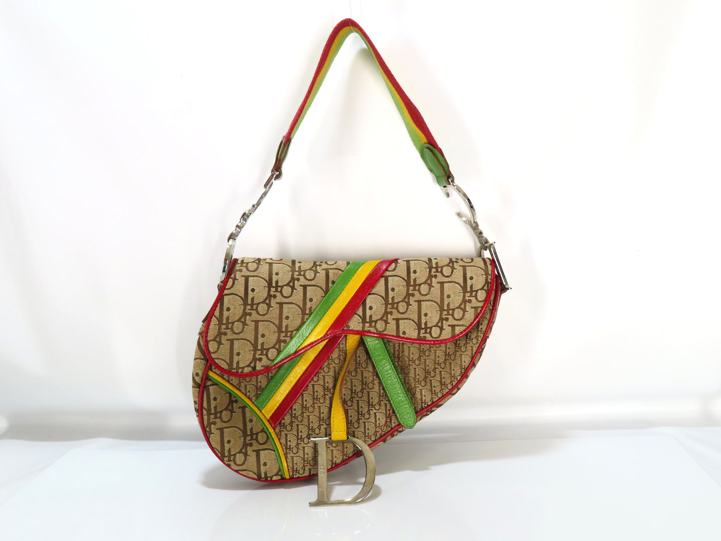 Christian Dior Trotter Rasta Saddle Bag Shoulder Bag