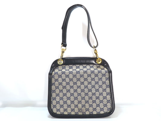 GUCCI GG Canvas Navy Handbag Shoulder Bag