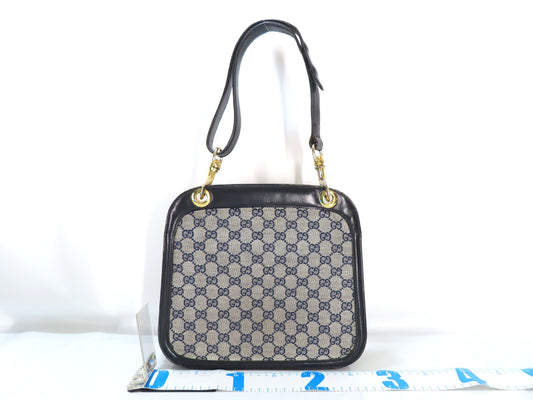 GUCCI GG Canvas Navy Handbag Shoulder Bag