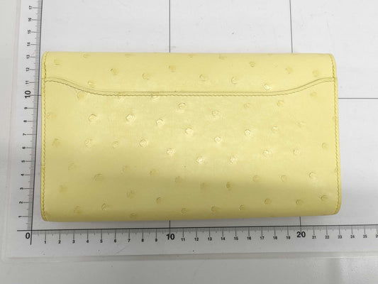 HERMES Constance To-Go Ostrich Limoncello Shoulder Bag with Gold Hardware and Double Stamp