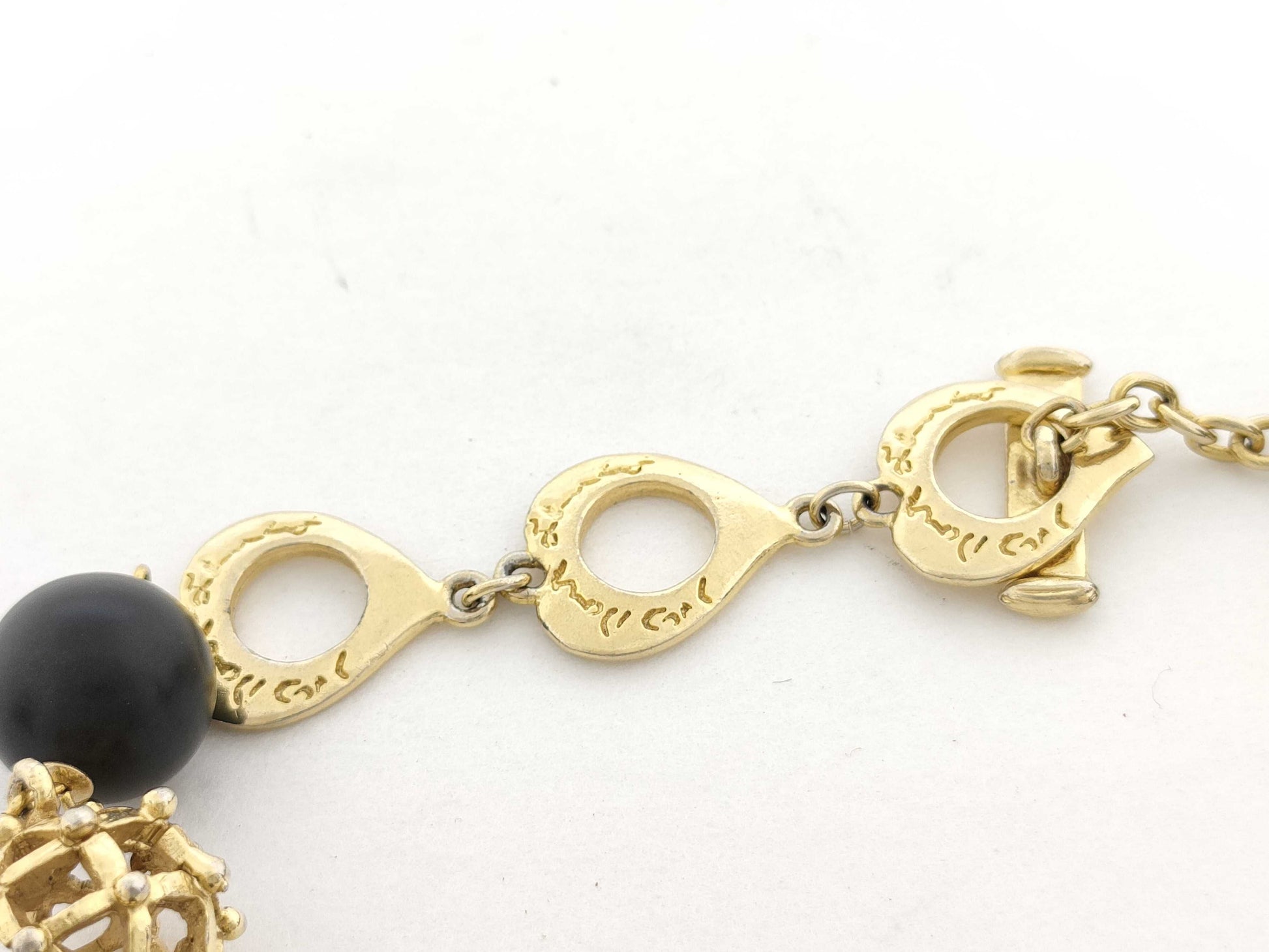 Saint Laurent Gold and Black 42.0g Necklace