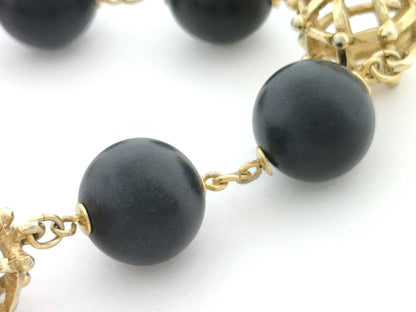 Saint Laurent Gold and Black 42.0g Necklace