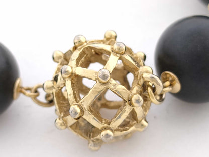 Saint Laurent Gold and Black 42.0g Necklace