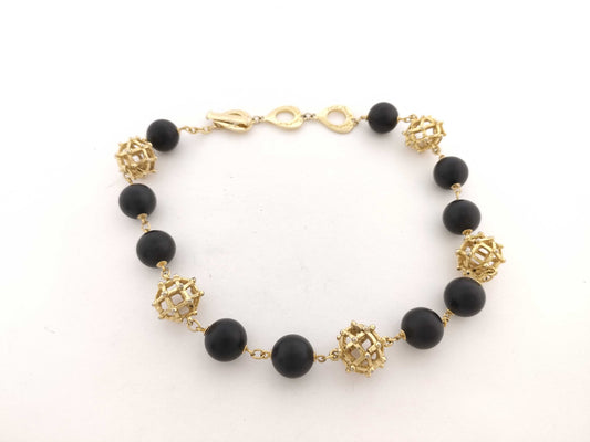 Saint Laurent Gold and Black 42.0g Necklace