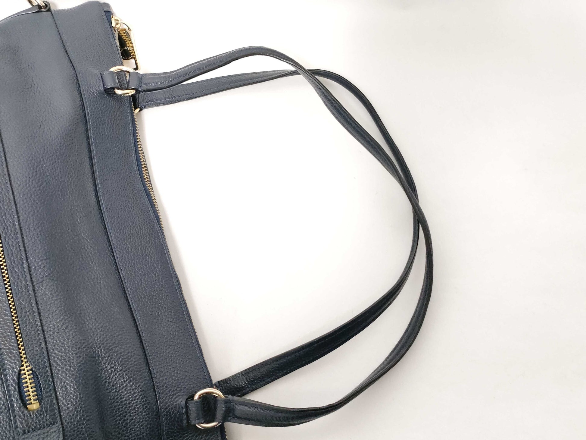 COACH Leather Tote Bag Blue Tote Bag