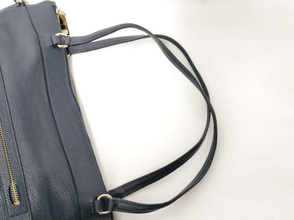 COACH Leather Tote Bag Blue Tote Bag