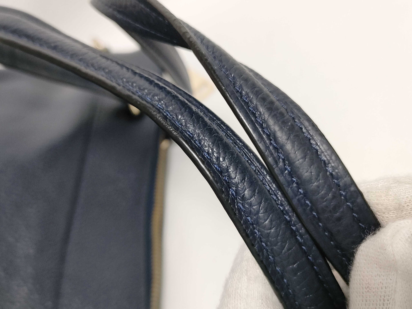 COACH Leather Tote Bag Blue Tote Bag