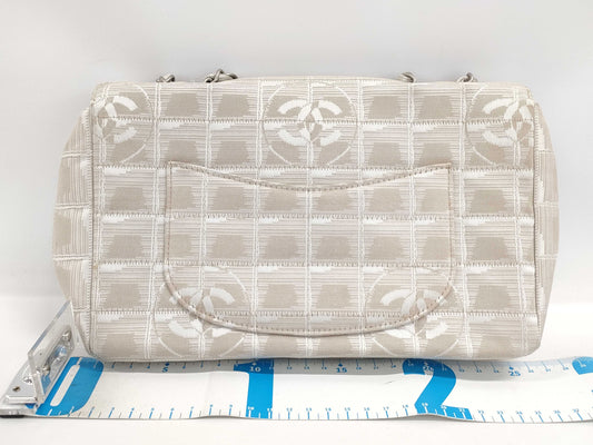 CHANEL New Travel Matelasse S Flap Double Shoulder Bag, Beige, 6524213