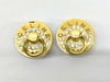 CELINE Logo Rhinestone Earrings