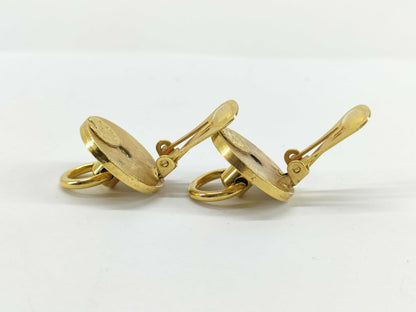 CELINE Logo Rhinestone Earrings