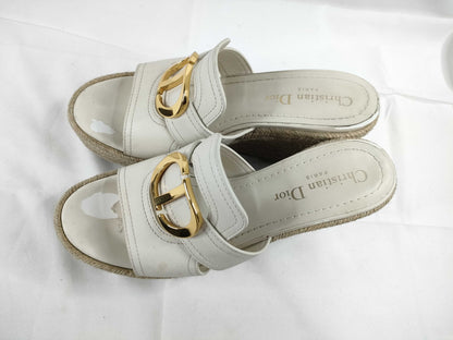 Dior Christian Dior Leather Wedge Sandals