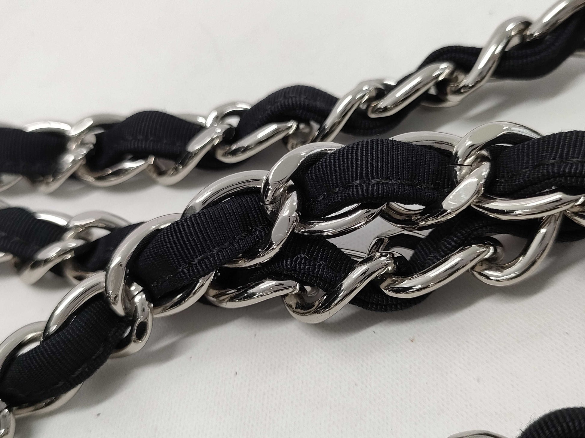 CHANEL CHANEL Chain Hand Canvas x Patent Tote Bag