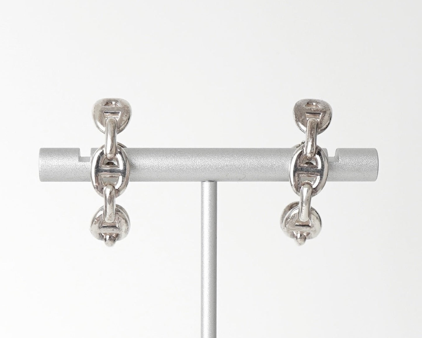 HERMES HERMES Ancienne Chaine d'Ancre Silver 925 Hoop Earrings