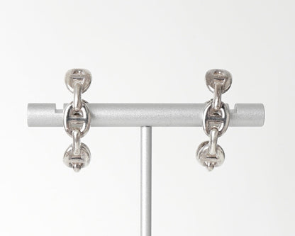 HERMES HERMES Ancienne Chaine d'Ancre Silver 925 Hoop Earrings