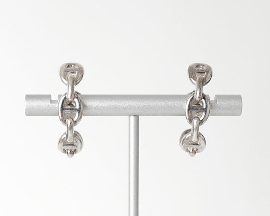 HERMES HERMES Ancienne Chaine d'Ancre Silver 925 Hoop Earrings