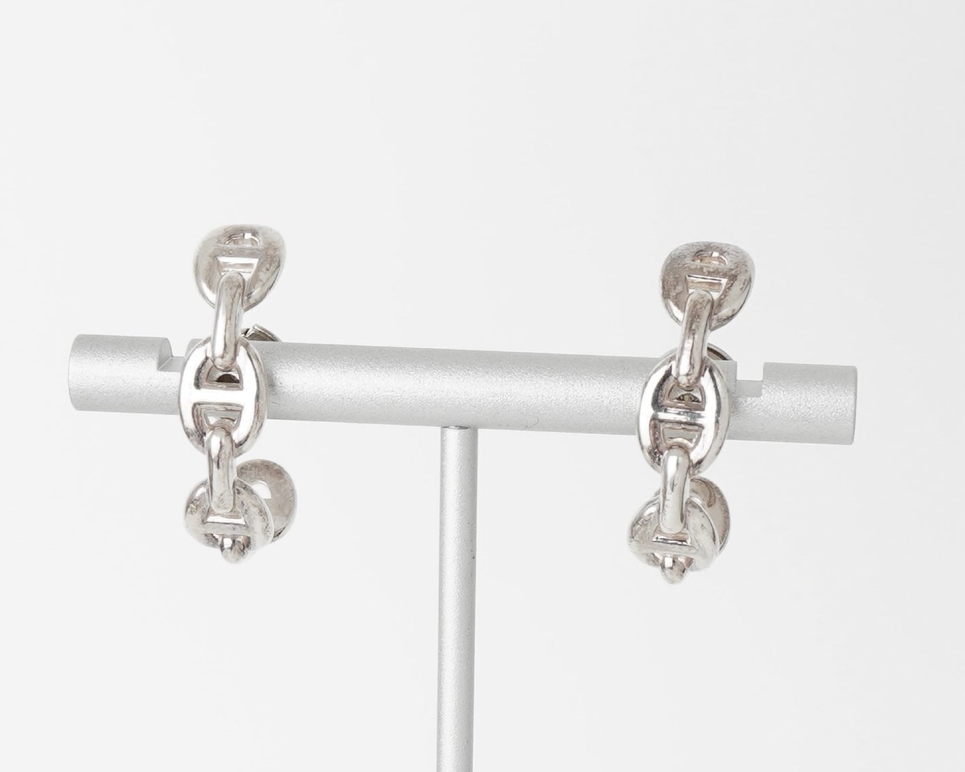 HERMES HERMES Ancienne Chaine d'Ancre Silver 925 Hoop Earrings