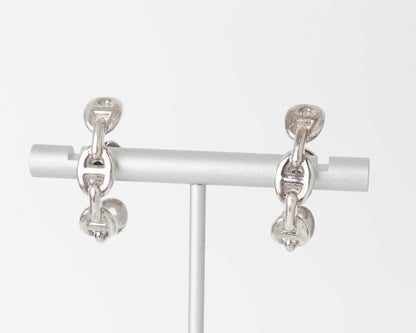 HERMES HERMES Ancienne Chaine d'Ancre Silver 925 Hoop Earrings