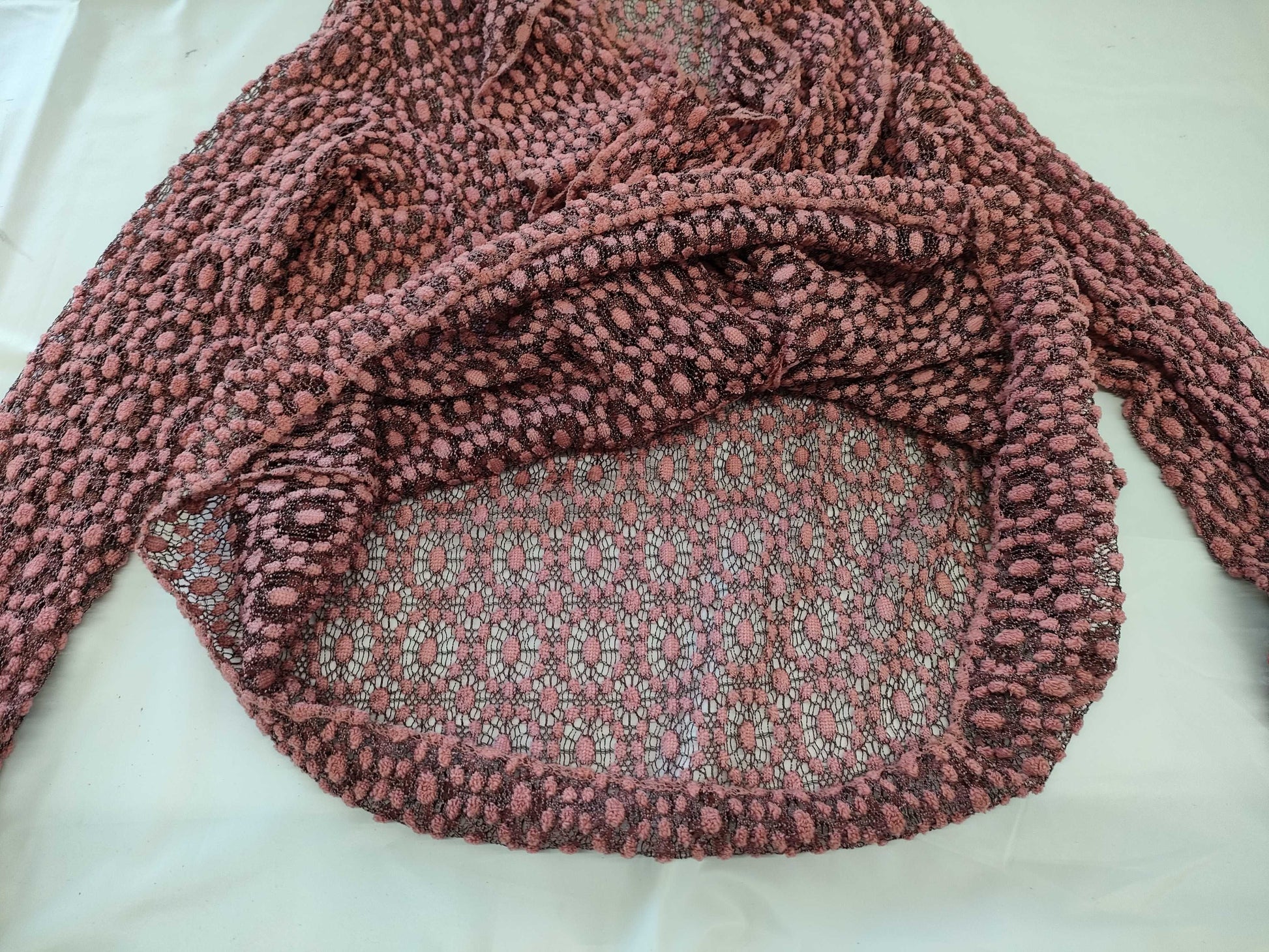 COMME des GARÇONS toricot COMME des GARÇONS early archive all-over print lace ruffle long sleeve blouse pink top