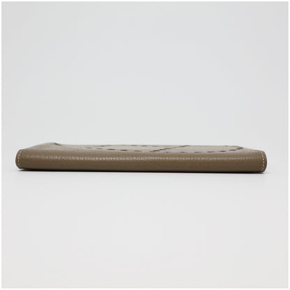 HERMES HERMES Evelyn Wallet Billfold Etoupe Chevre □N Stamp Billfold