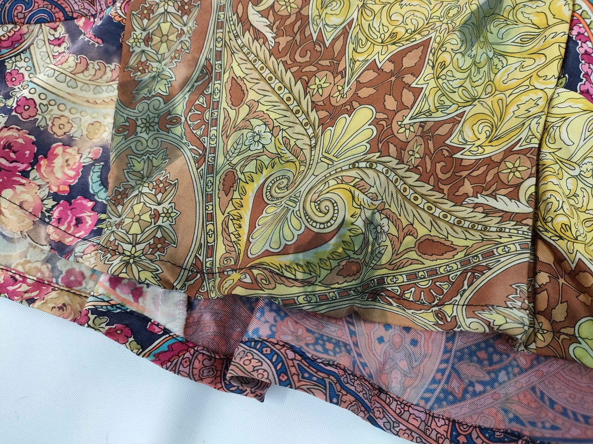 COMME des GARCONS toricot COMME des GARCONS Tricot Comme des Garçons Early Archive AD2002 Silk Blend All-Over Patchwork Flared Skirt Multicolor Size S Skirt