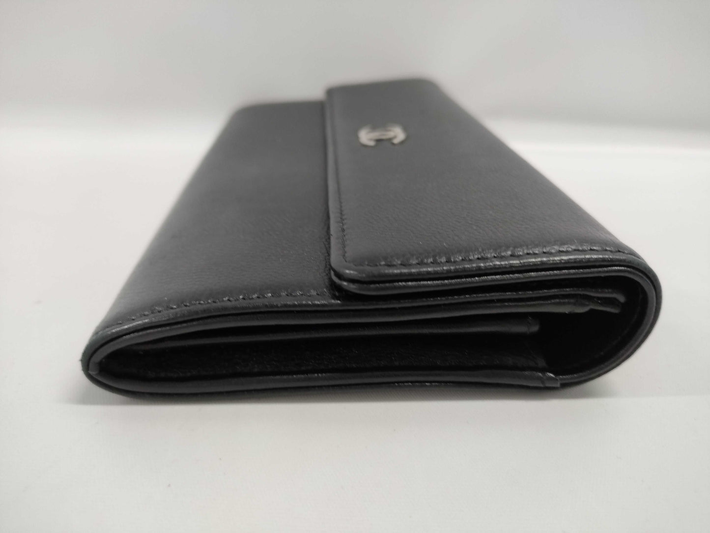 CHANEL Leather Wallet with Coco Mark, Cards, and Stickers