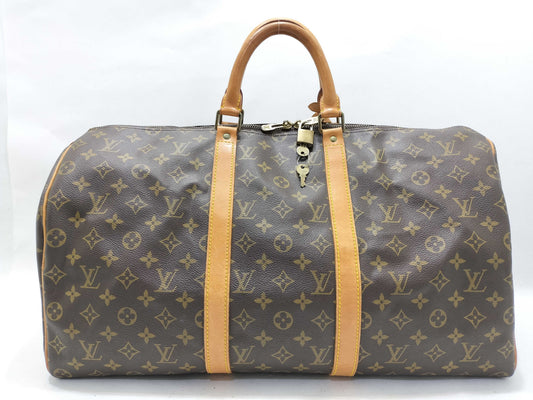 LOUIS VUITTON Monogram LV Keepall Boston Bag