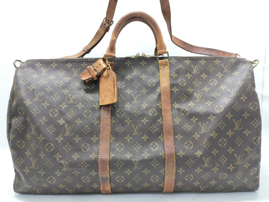 LOUIS VUITTON Monogram LV Keepall Bandouliere Boston Bag