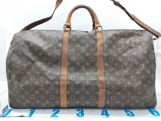 LOUIS VUITTON Monogram LV Keepall Bandouliere Boston Bag