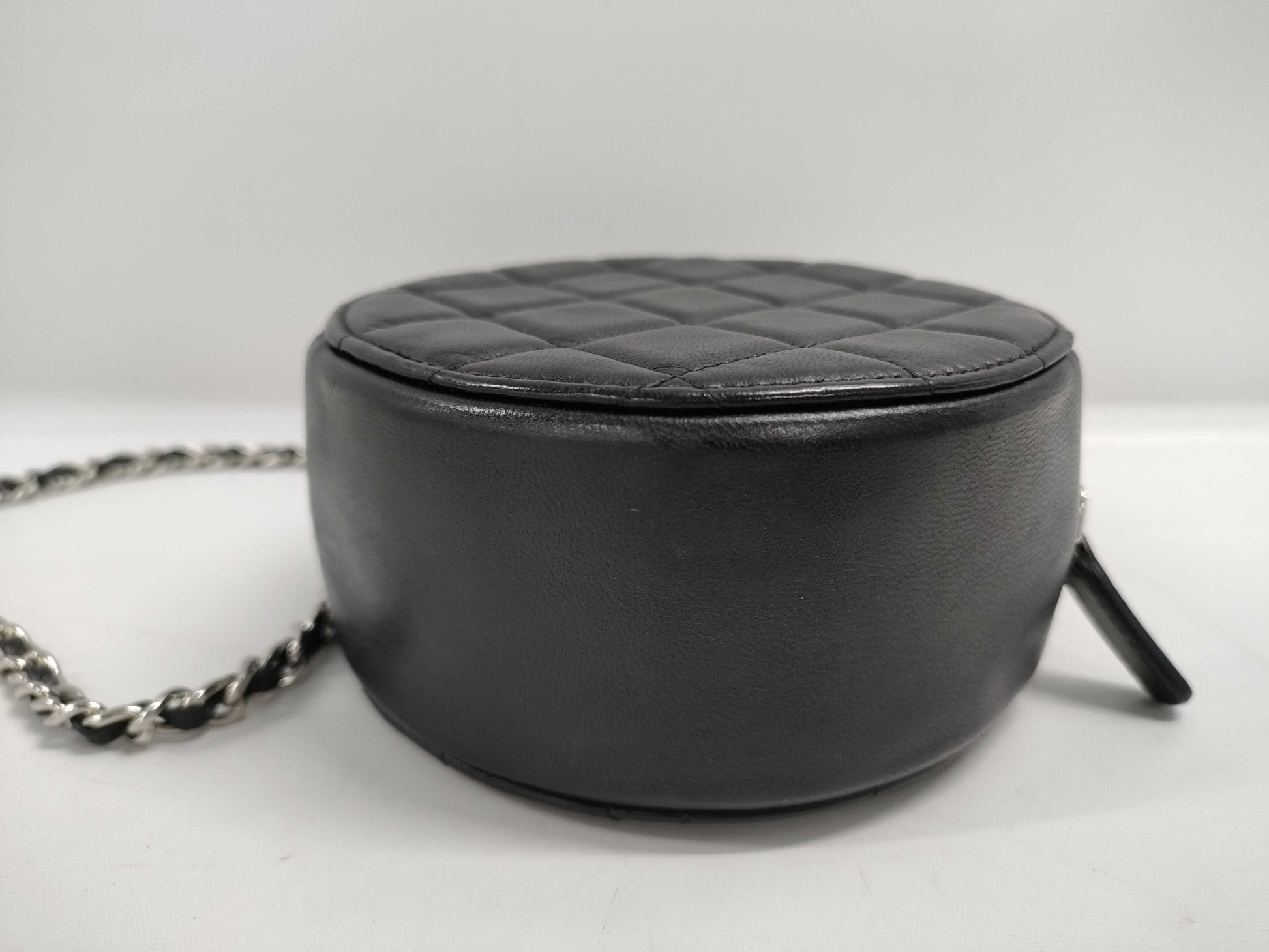 CHANEL CHANEL Round Chain Clutch Matelasse Black Shoulder Bag