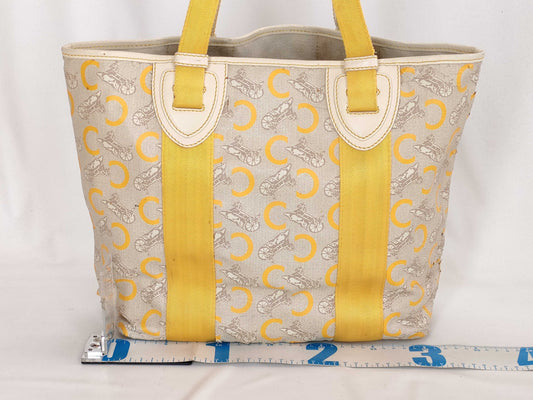 CELINE Tote Bag Beige x Yellow Carriage C Tote Bag