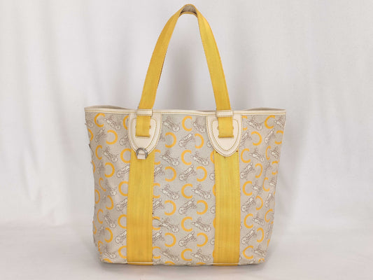 CELINE Tote Bag Beige x Yellow Carriage C Tote Bag