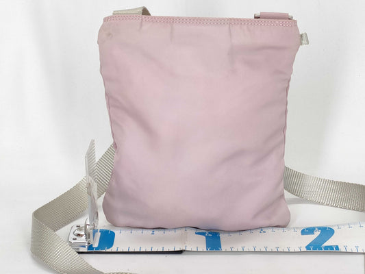 PRADA Nylon Shoulder Bag with No Gusset, Purple, Triangle Logo Plate, White Tag Included
