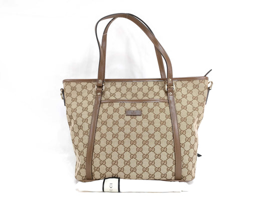 GUCCI GG Canvas GUCCI GG 388929 Canvas Tote Bag