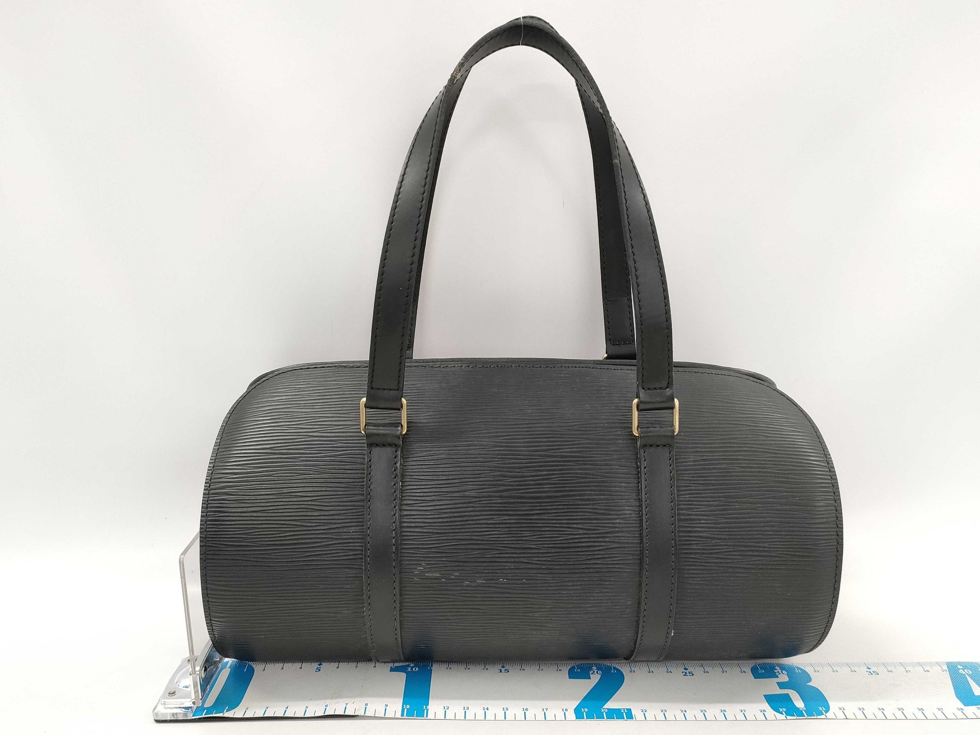LOUIS VUITTON Epi Soufflot Handbag with Pouch, Black