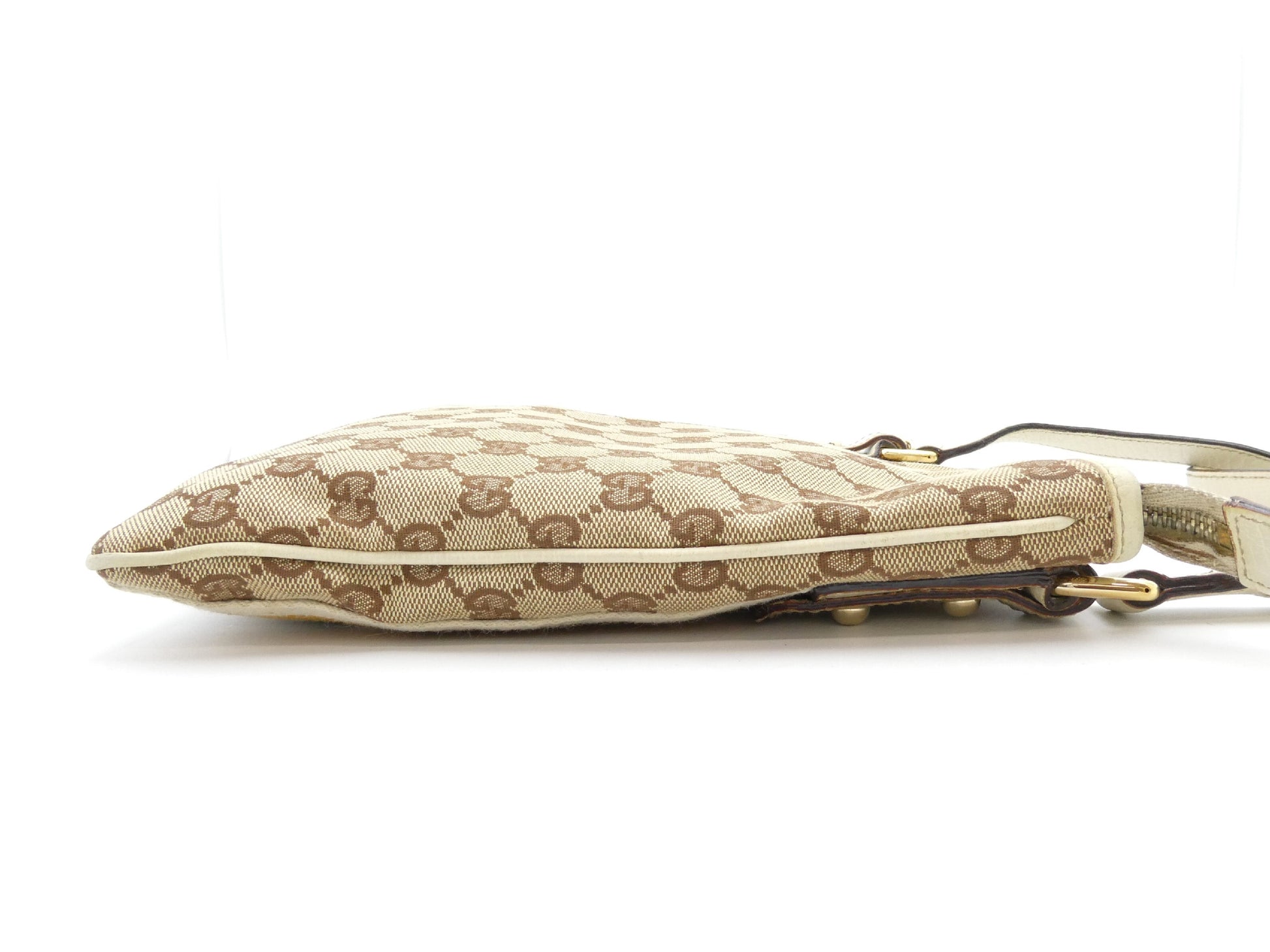 GUCCI Sherry GG Canvas and Leather Shoulder Bag