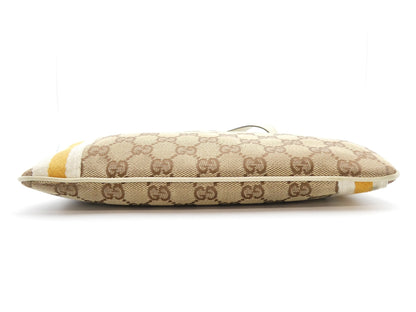 GUCCI Sherry GG Canvas and Leather Shoulder Bag