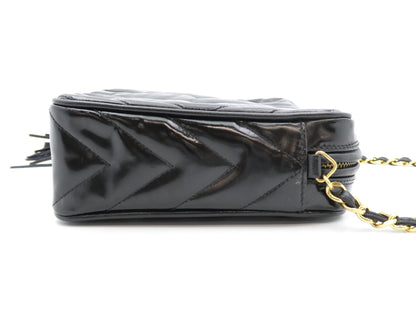 CHANEL Coco Mark Enamel Fringe Chain Shoulder Bag
