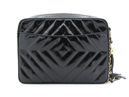 CHANEL Coco Mark Enamel Fringe Chain Shoulder Bag