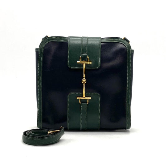 HERMES HERMES Vintage Horsebit Box Calfskin Shoulder Bag with 〇D Stamp