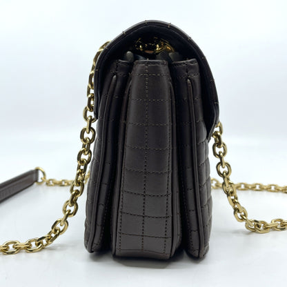 CELINE C Logo Quilted Medium Chain Shoulder Bag