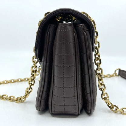 CELINE C Logo Quilted Medium Chain Shoulder Bag