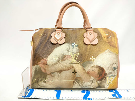 LOUIS VUITTON Masters Collection Speedy 30 M43307 DU1157 Pink Handbag