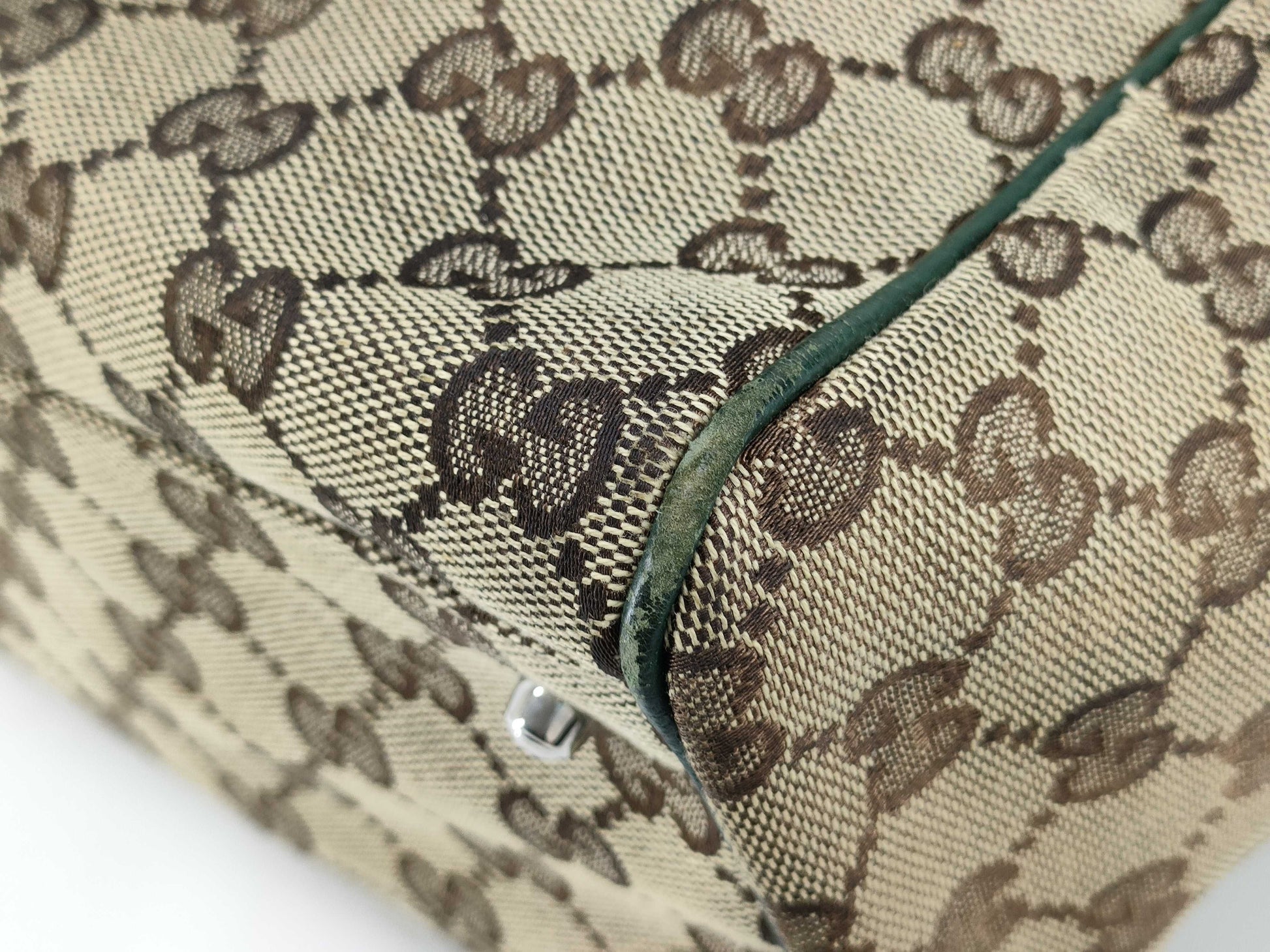 GUCCI GG Canvas Sherry Line Horsebit Tote Bag