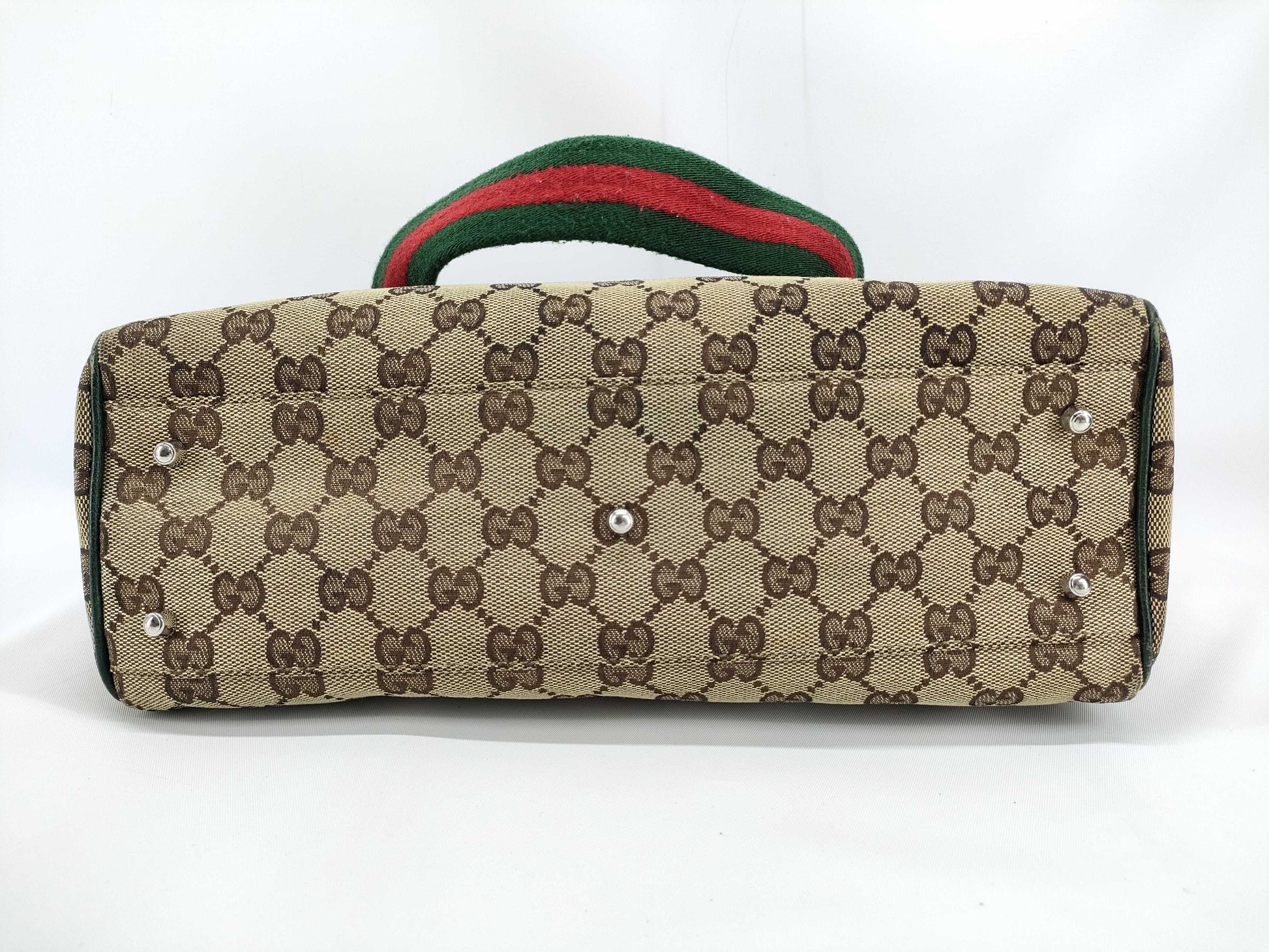 GUCCI GG Canvas Sherry Line Horsebit Tote Bag