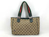 GUCCI GG Canvas Sherry Line Horsebit Tote Bag
