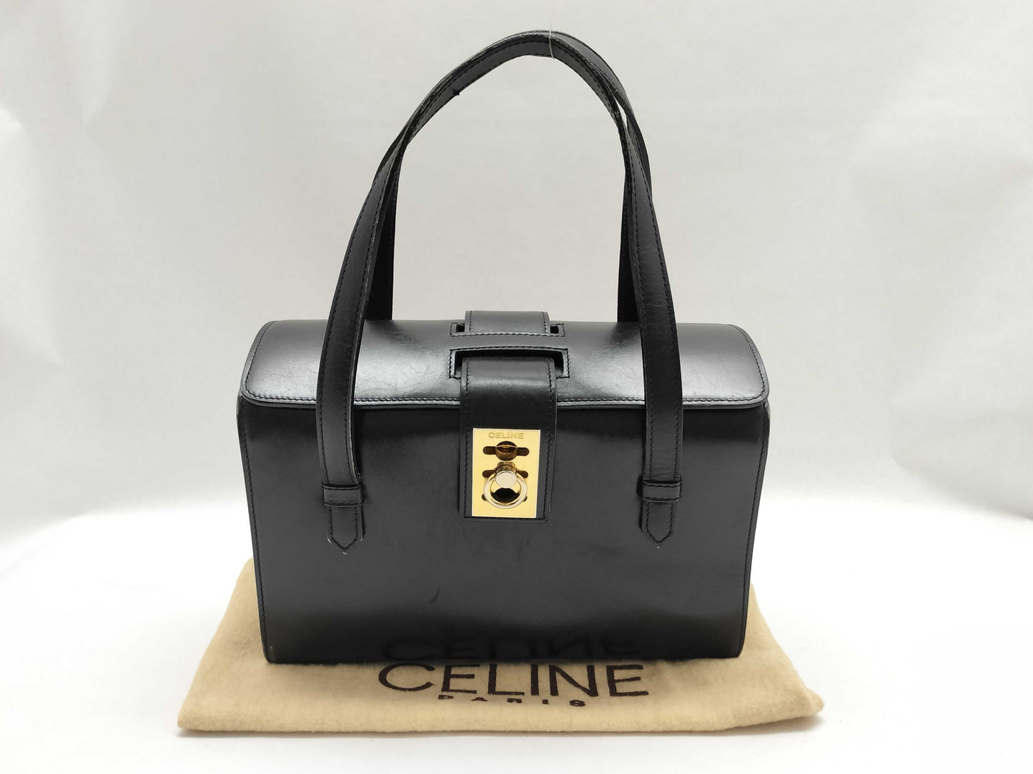 CELINE Leather Gancini Handbag