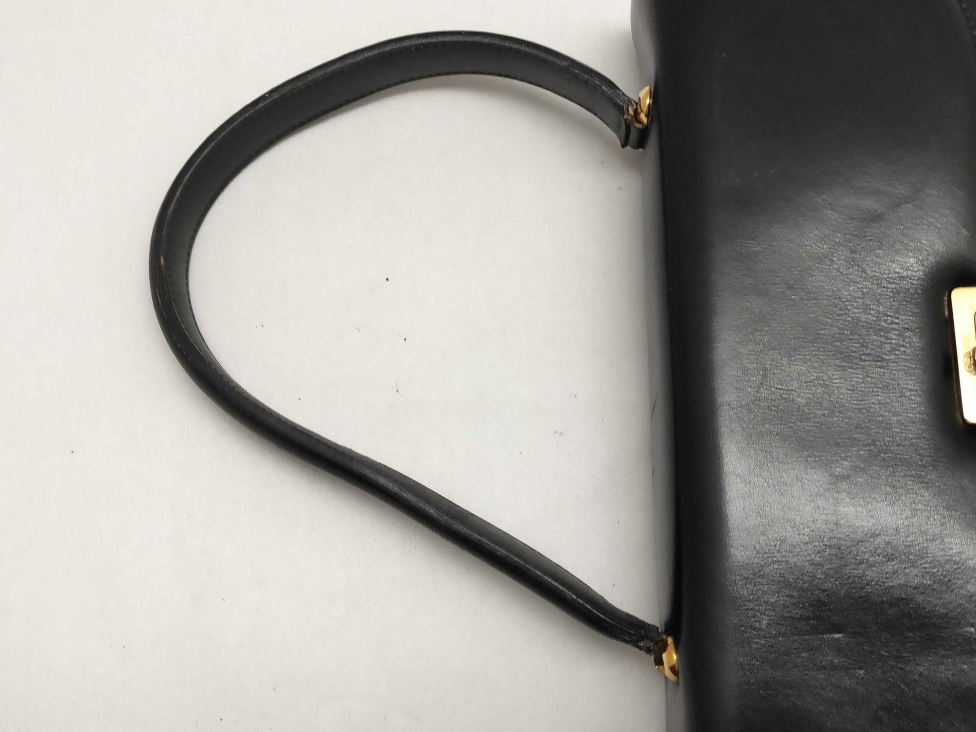 CELINE Leather Turnlock Handbag