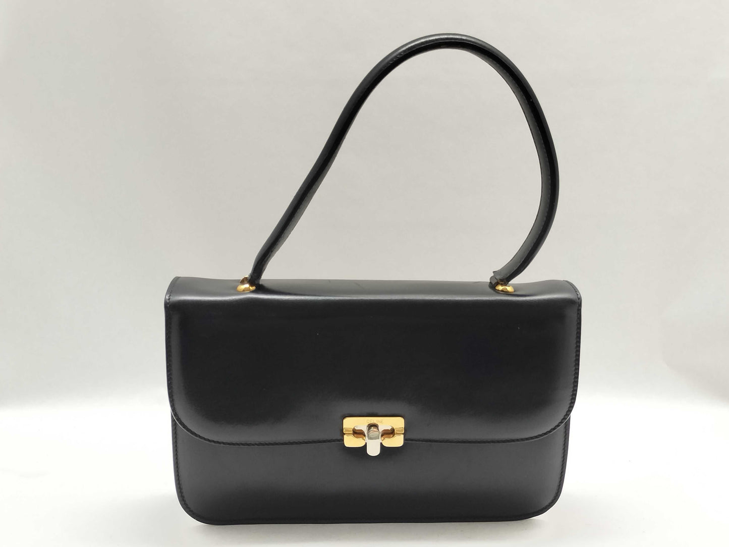 CELINE Leather Turnlock Handbag