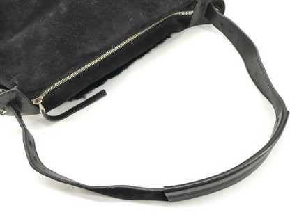 Salvatore Ferragamo rabbit fur suede shoulder bag