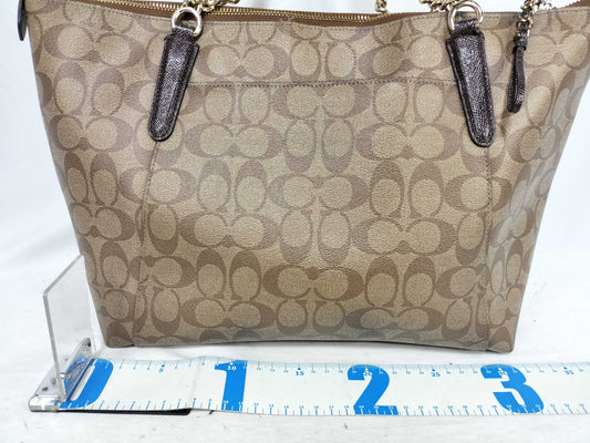 COACH Signature Chain Shoulder Tote Bag